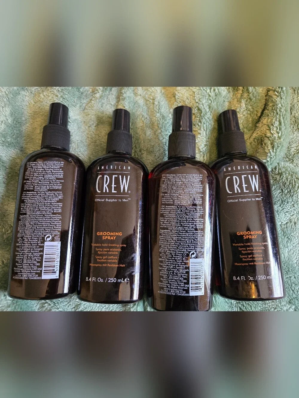 FOUR AMERICAN CREW MENS GROOMING SPRAY 8.4 FL OZ EACH HAIR STYLING PRODUCT